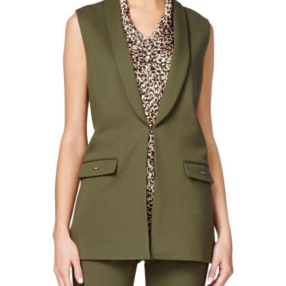 Tahari Jackets & Blazers - Tahari Olive Work Vest Jacket Blazer